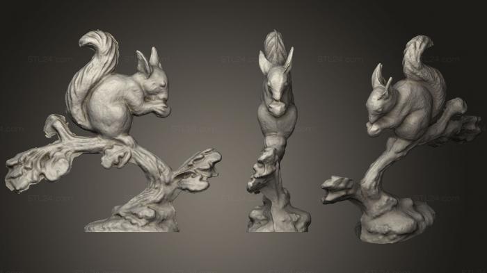 Статуэтки животных (Фигурка Белки, STKJ_1493) 3D модель для ЧПУ станка